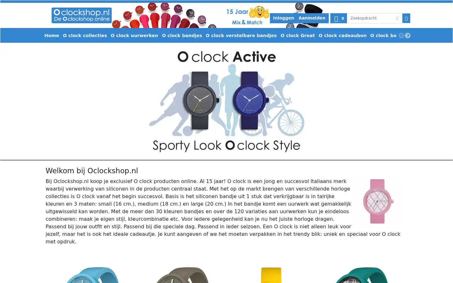 Screenshot of oclockshop.nl