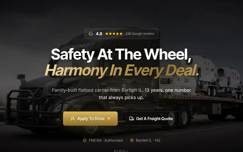 Screenshot of ocmctrucking.com