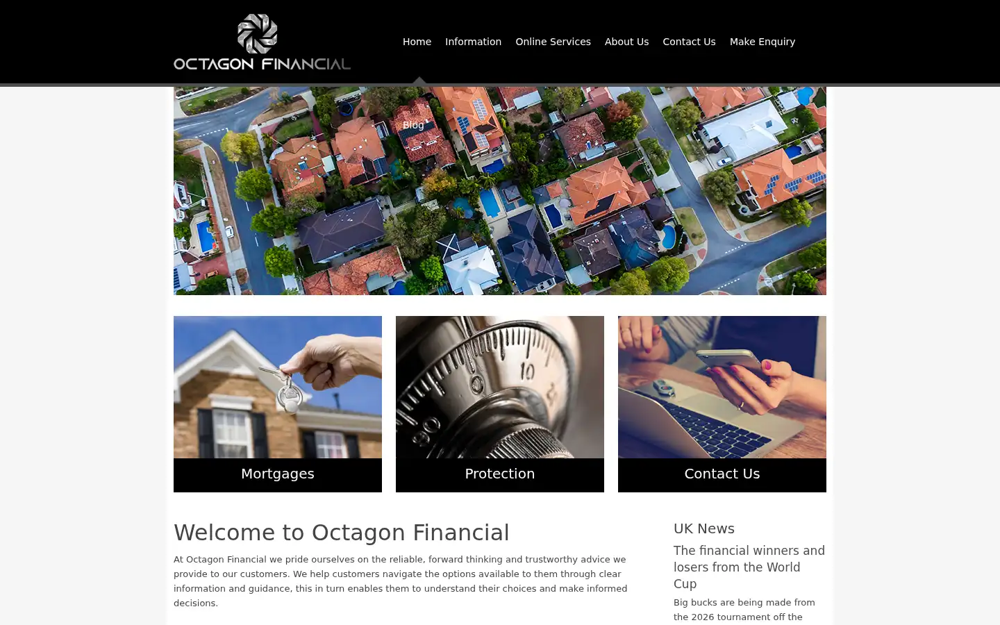 Screenshot of octagonfinancial.co.uk