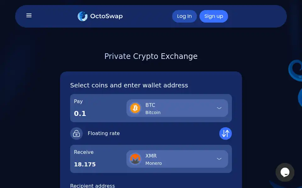 Screenshot of octoswap.io