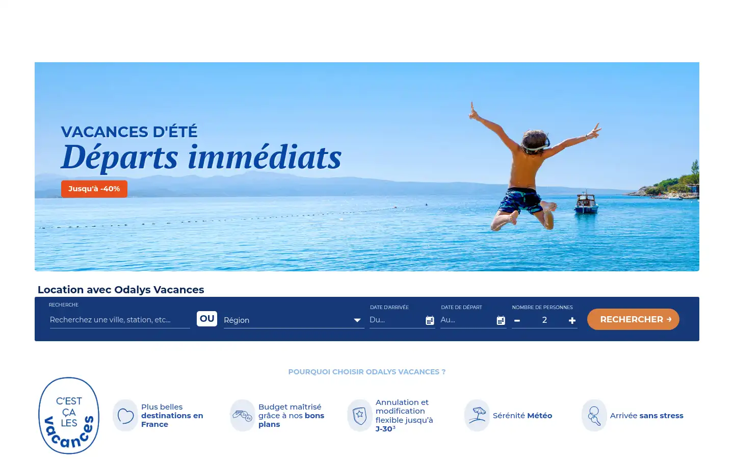Screenshot of odalys-vacances.com