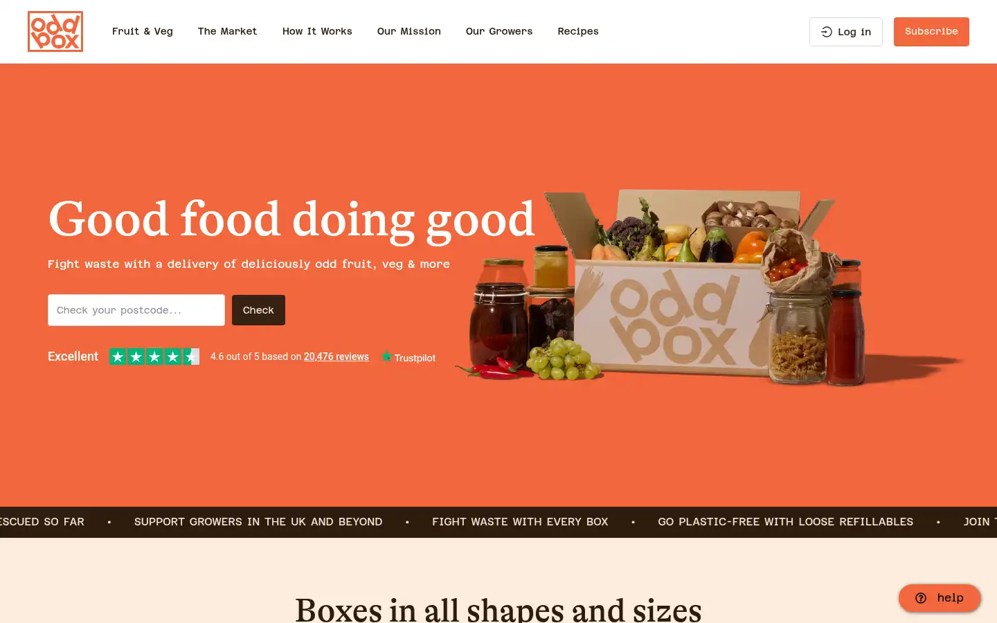 Screenshot of oddbox.co.uk