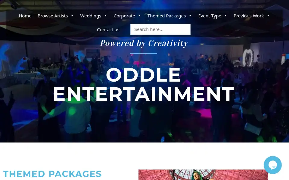 Screenshot of oddleentertainment.co.uk