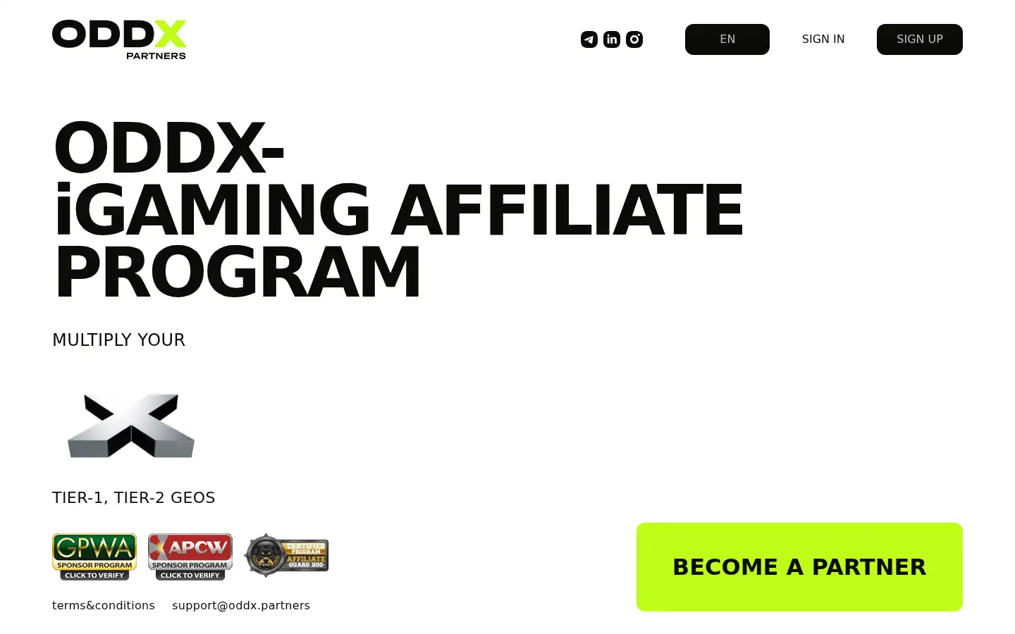 Screenshot of oddx.partners
