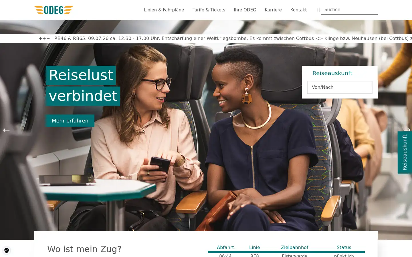 Screenshot of odeg.de