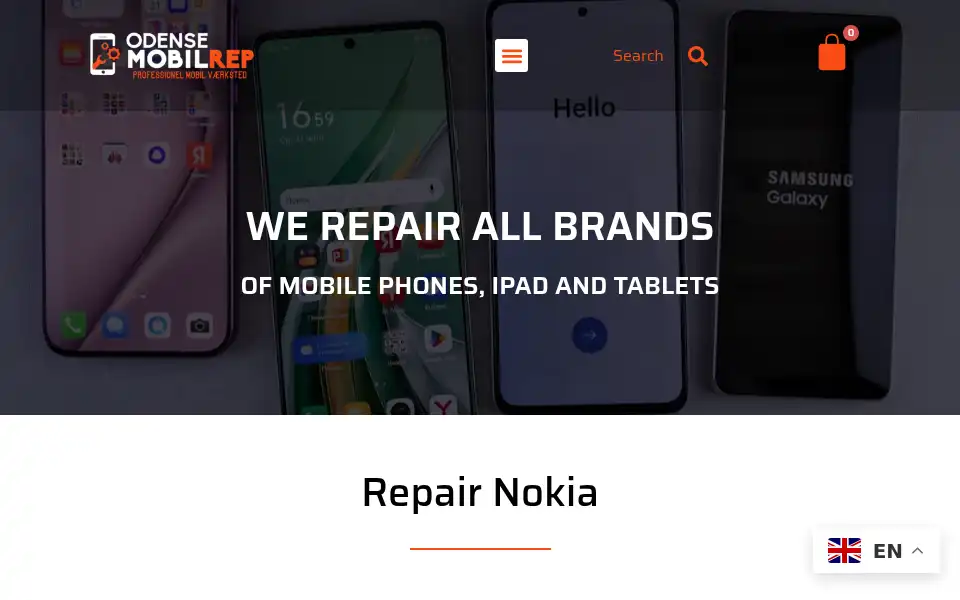 Screenshot of odensemobilrep.dk