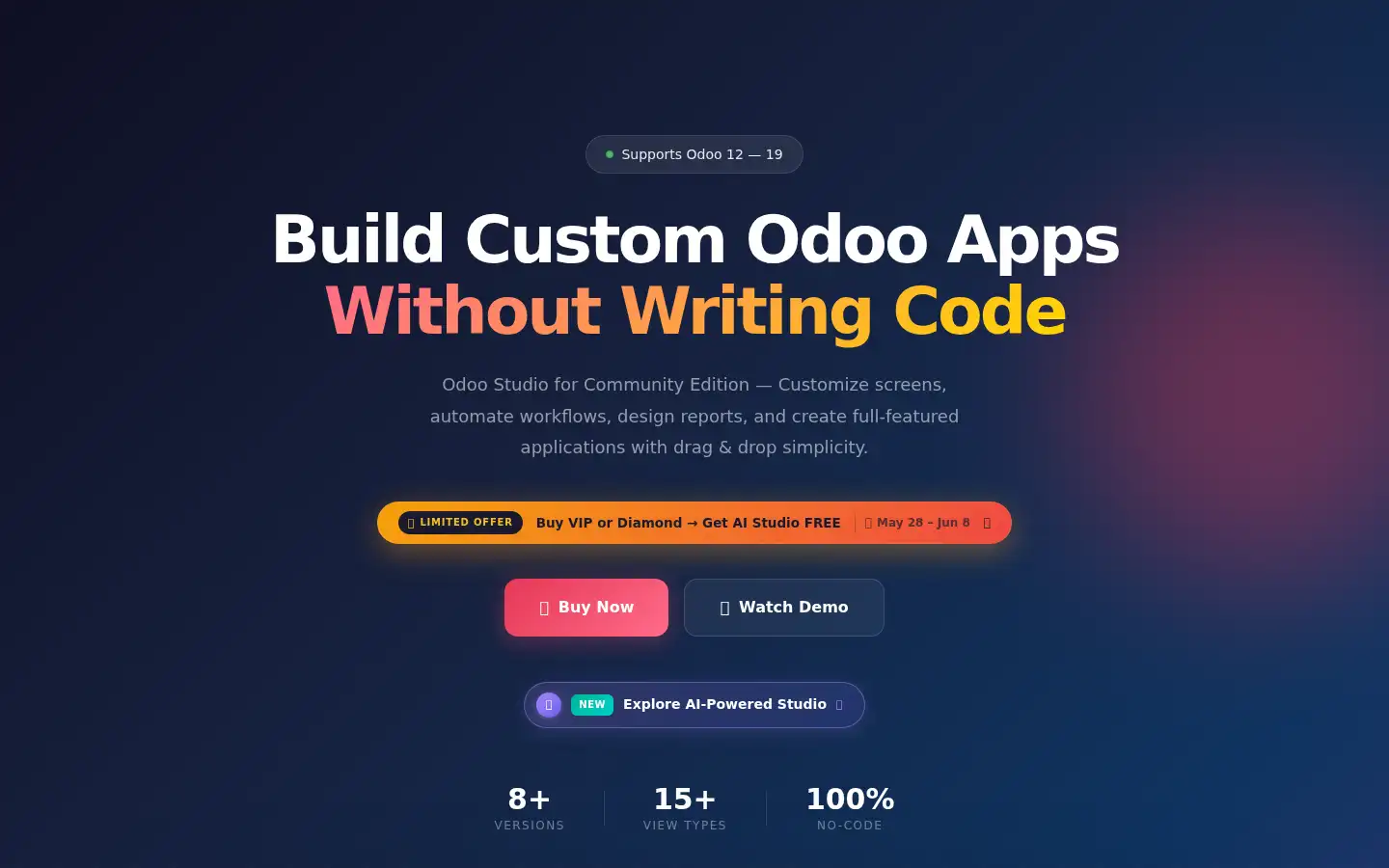 Screenshot of odoo-studio.com