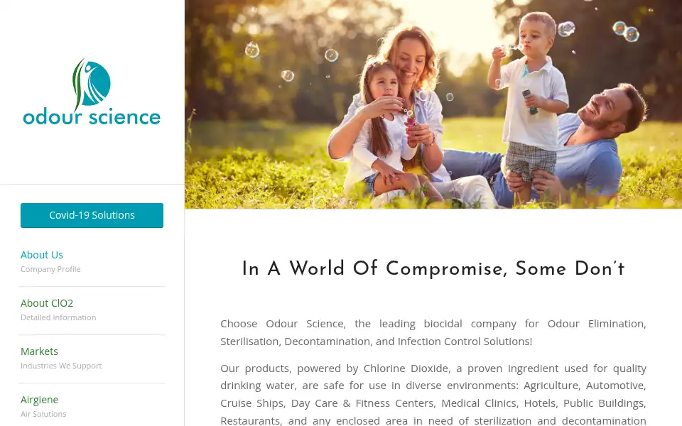 Screenshot of odourscience.co.za