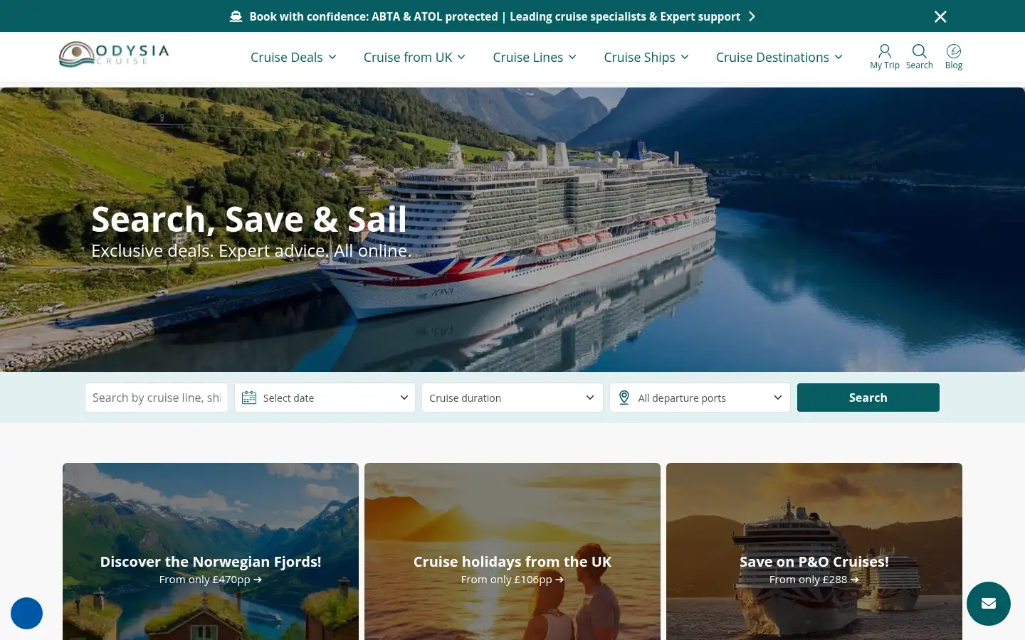 Screenshot of odysiacruise.com