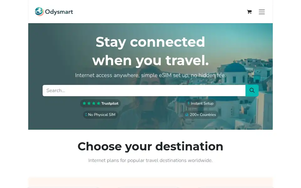 Screenshot of odysmart.com