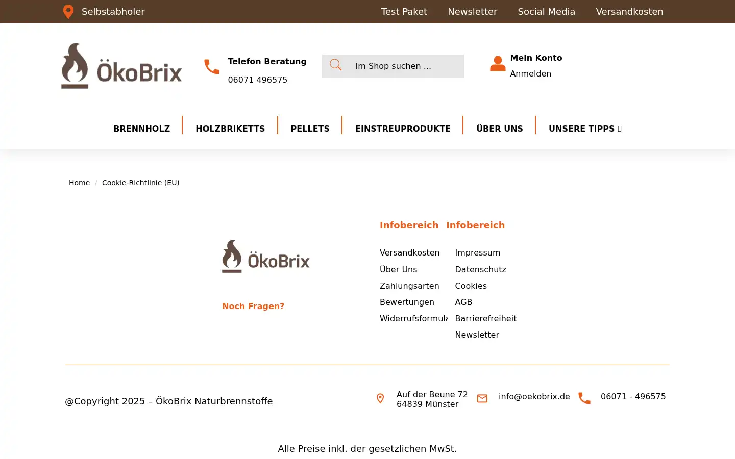 Screenshot of oekobrix.de