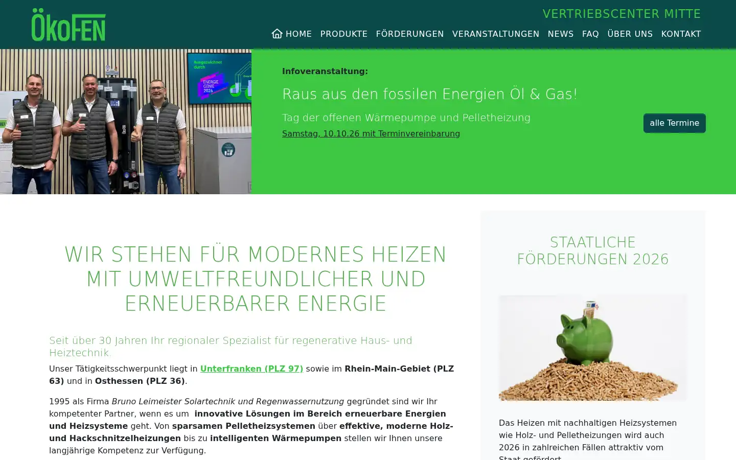 Screenshot of oekofen-heizung.de