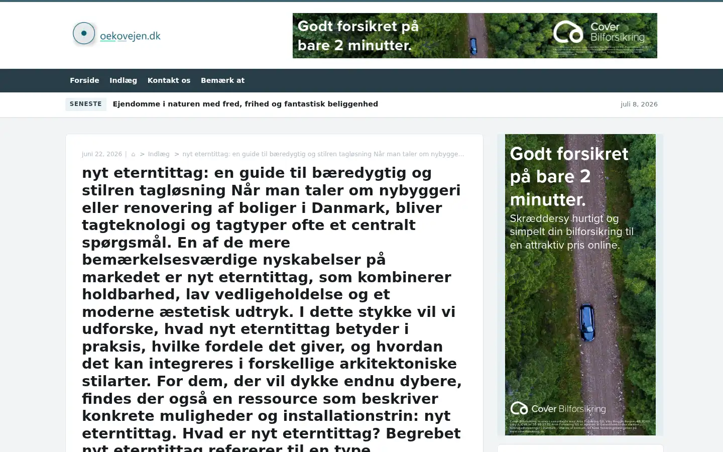 Screenshot of oekovejen.dk