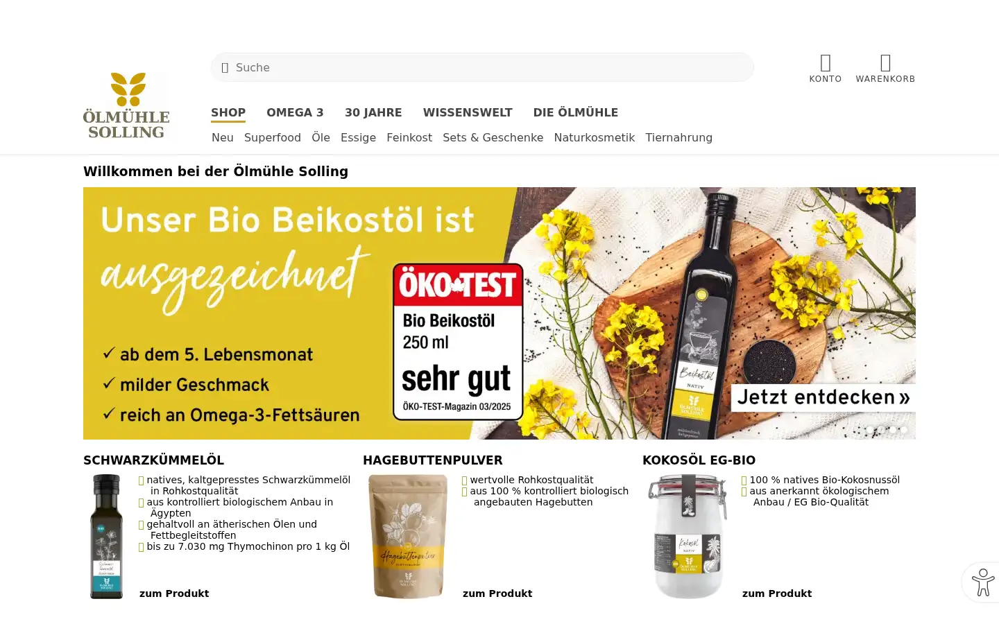 Screenshot of oelmuehle-solling.de
