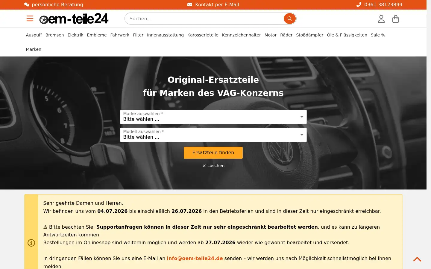 Screenshot of oem-teile24.de