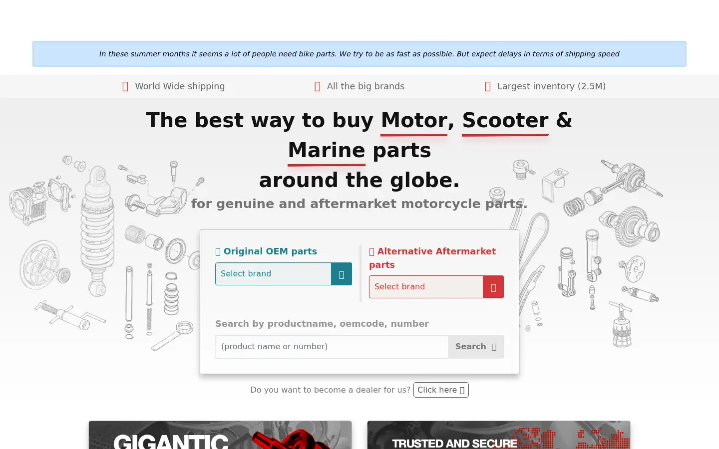 Screenshot of oemmotorparts.com
