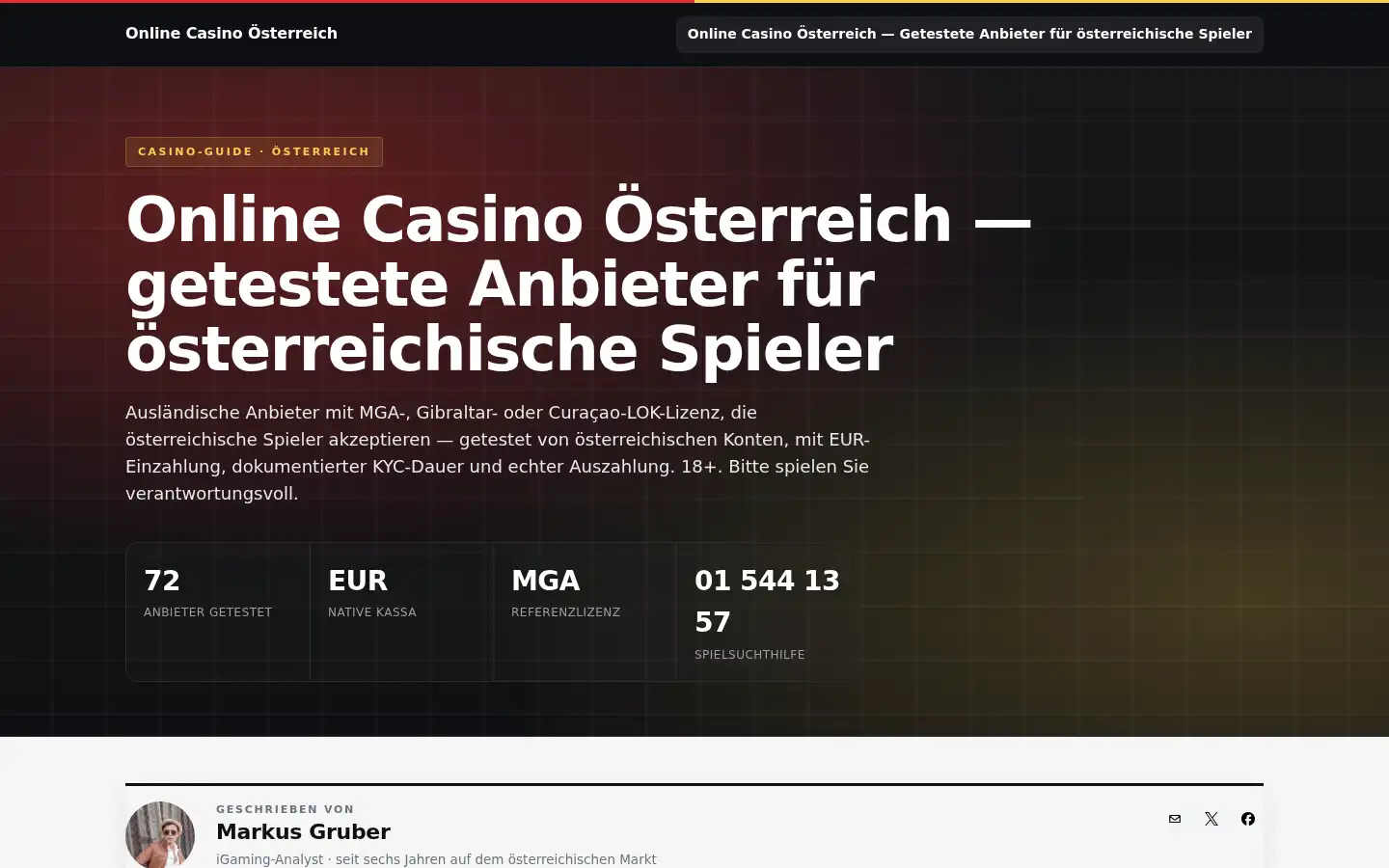 Screenshot of oesterreichcasino.net