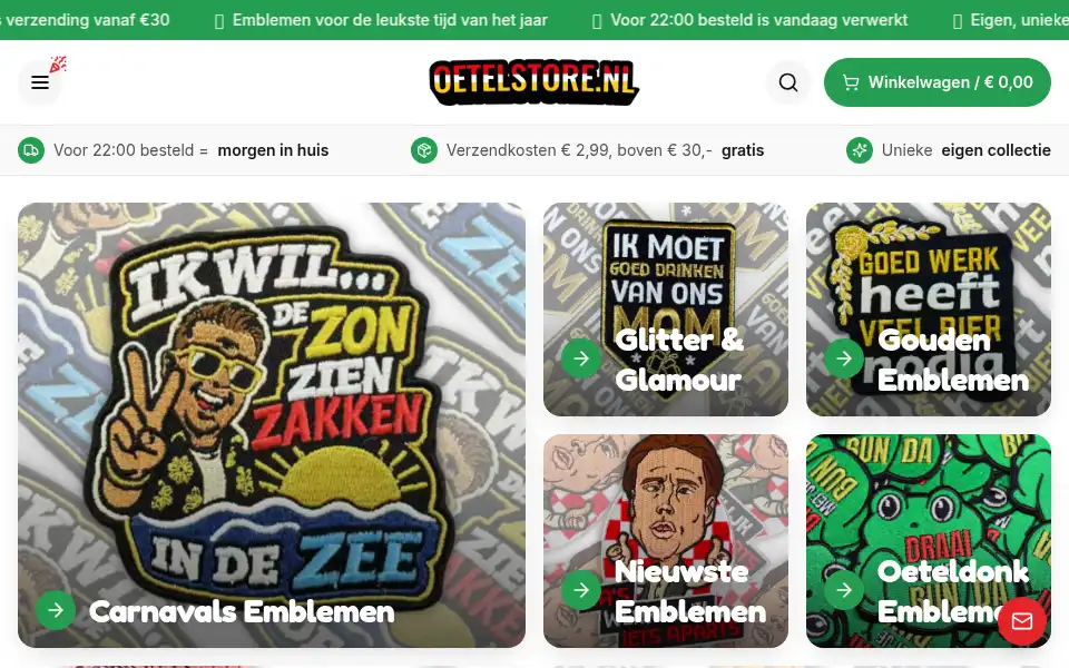 Screenshot of oetelstore.nl