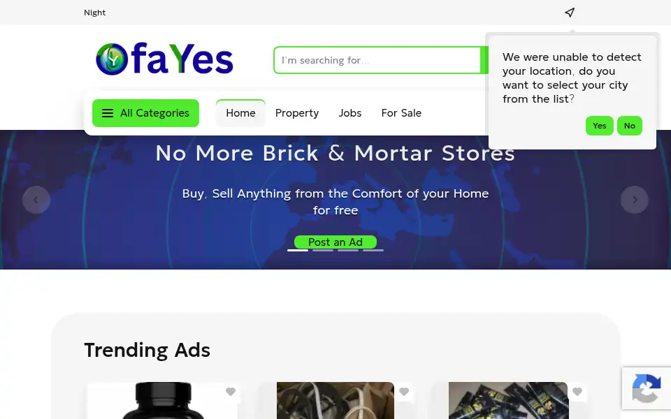 Screenshot of ofayes.com