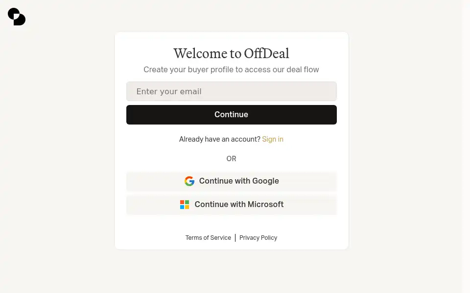 Screenshot of offdeal.io