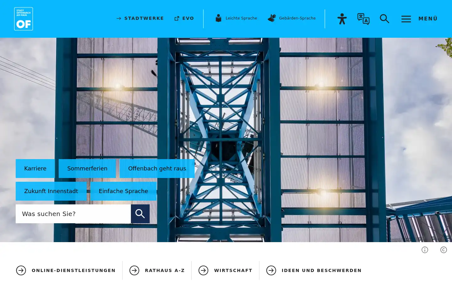 Screenshot of offenbach.de