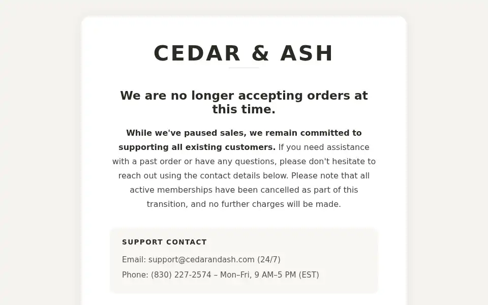 Screenshot of offer.cedarandash.com