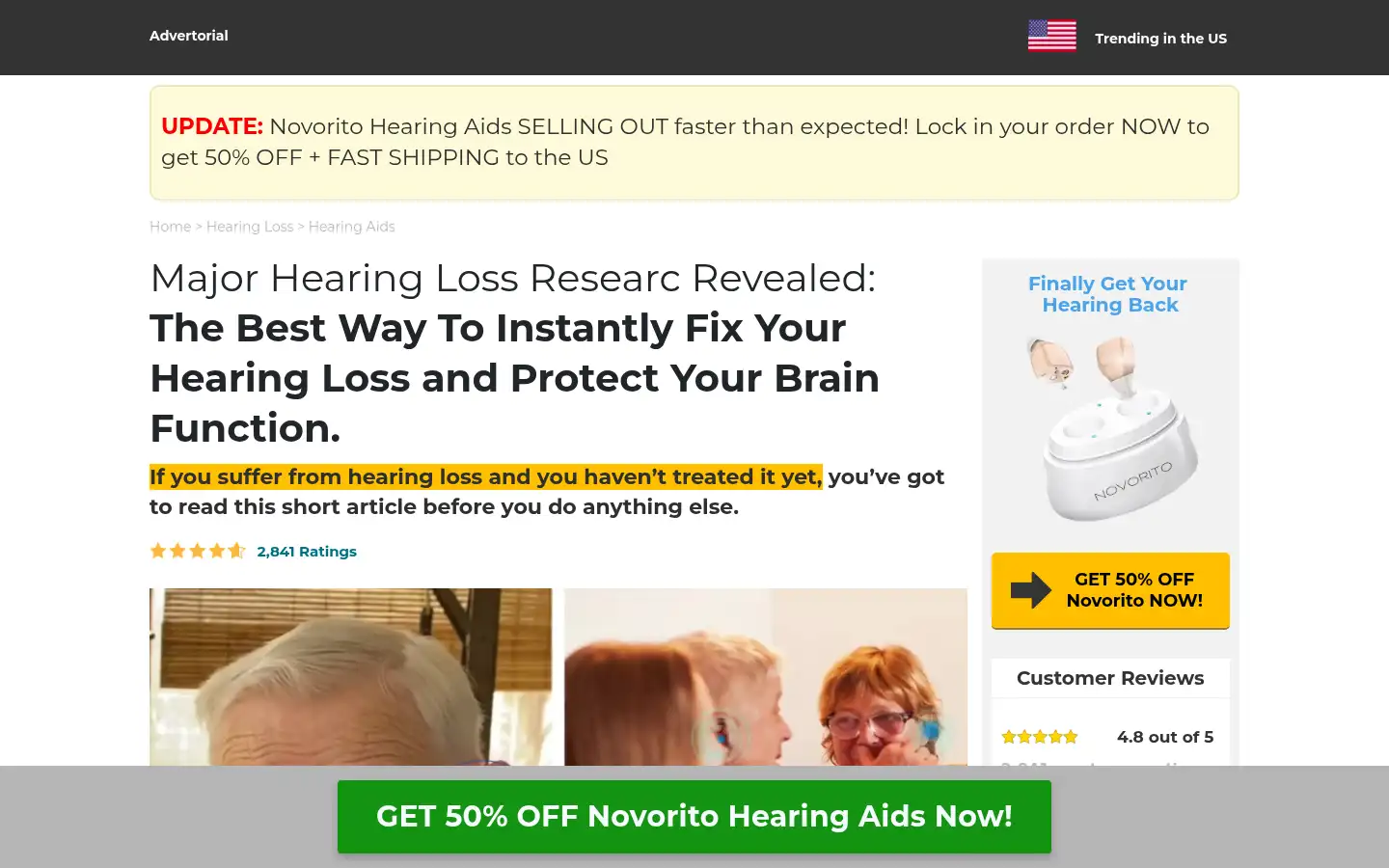 Screenshot of offer.novorito.com