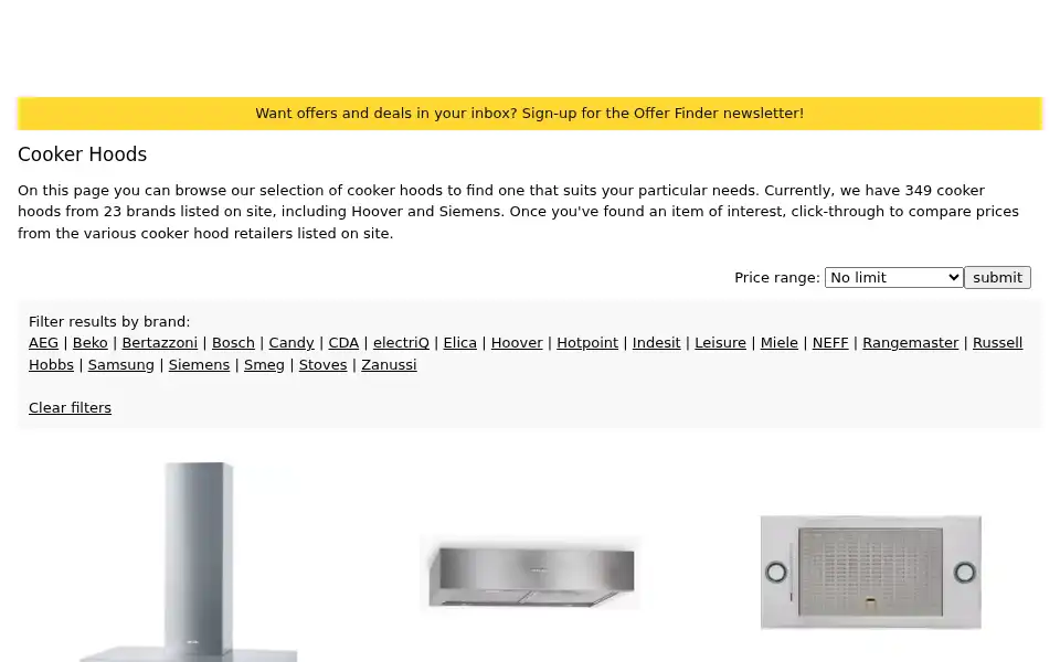 Screenshot of offerfinder.co.uk