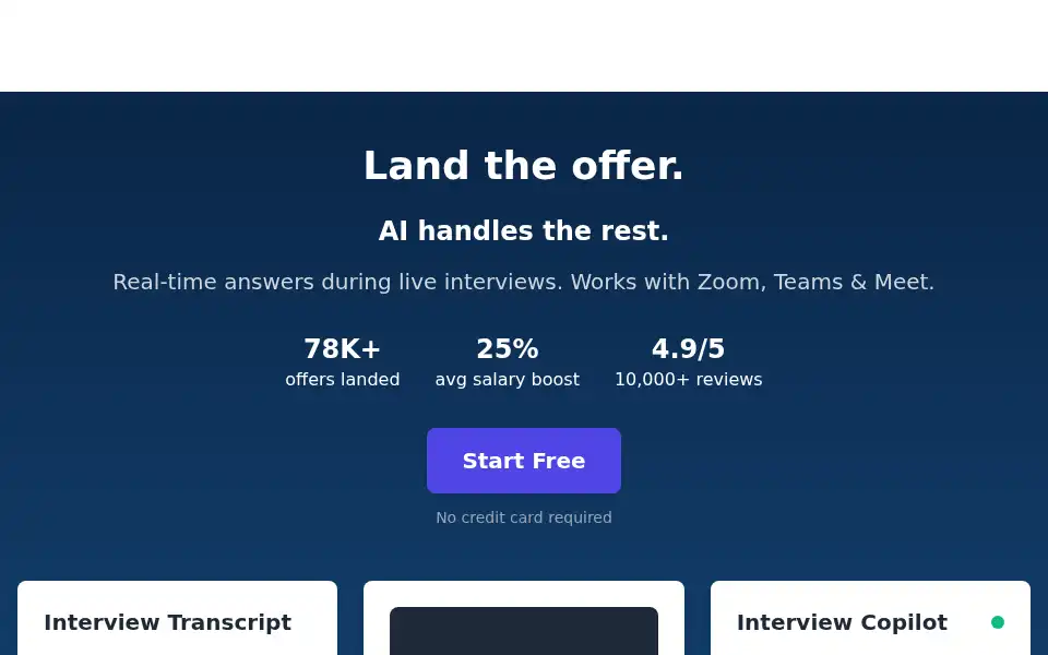 Screenshot of offergenie.ai