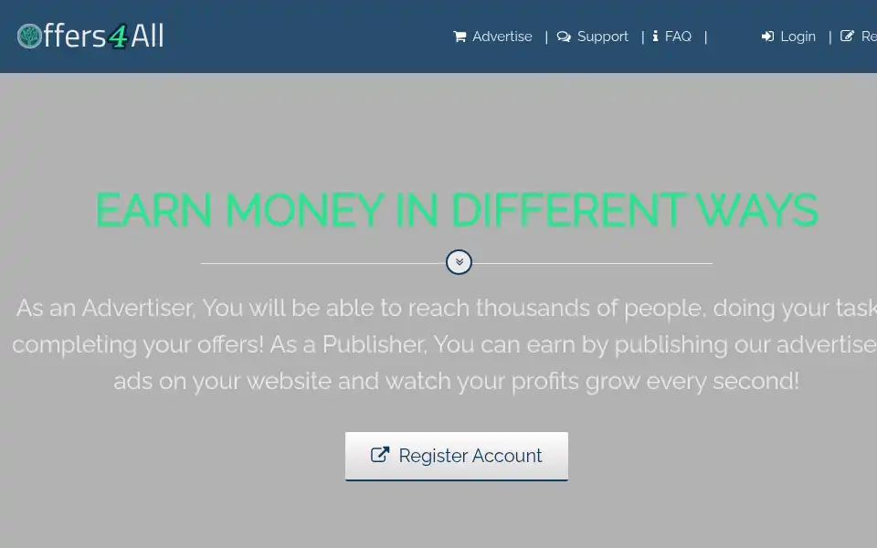 Screenshot of offers4all.net