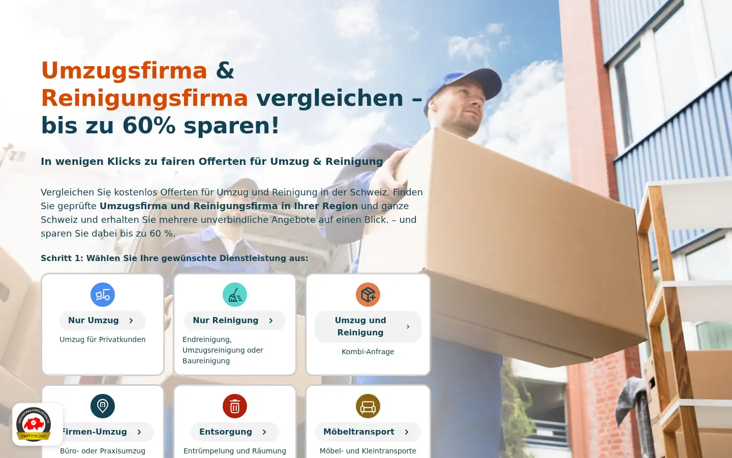 Screenshot of offerten-portal.ch