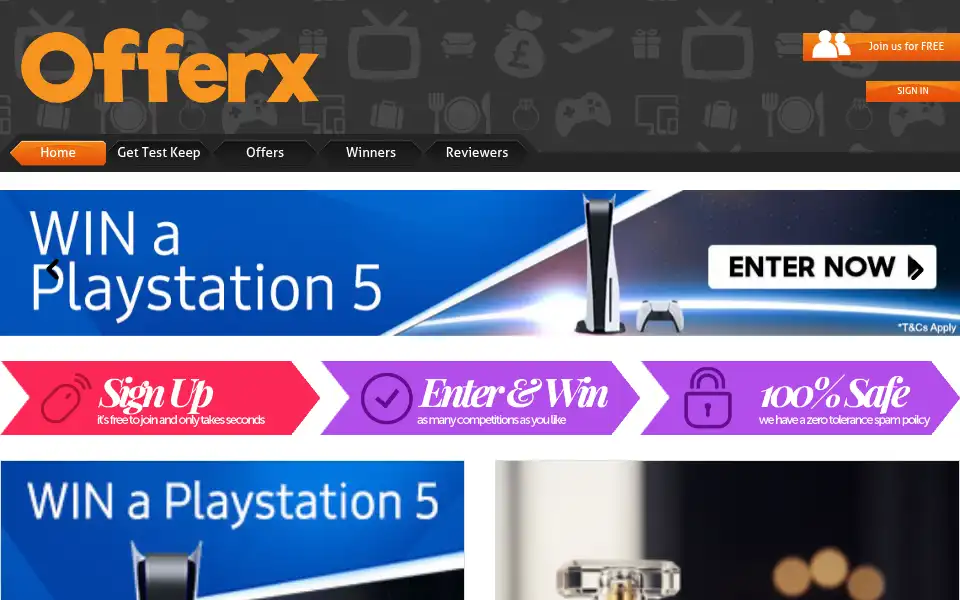 Screenshot of offerx.co.uk