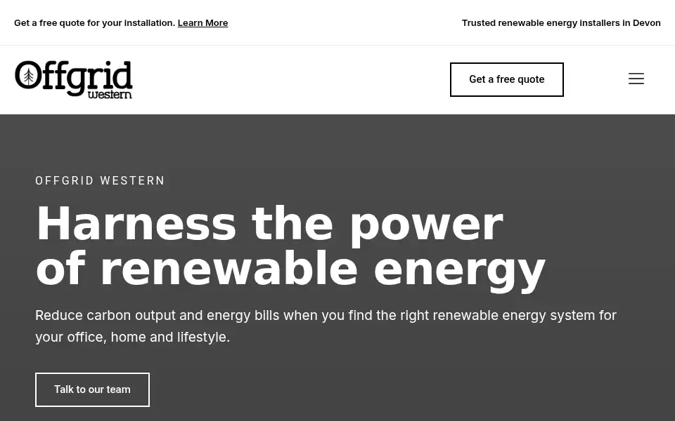 Screenshot of offgridwestern.co.uk