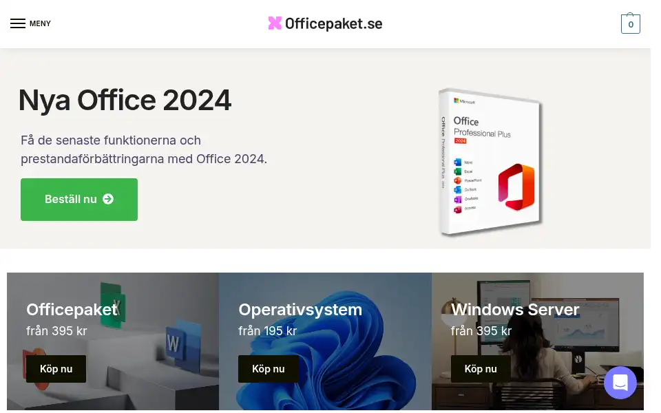 Screenshot of officepaket.se