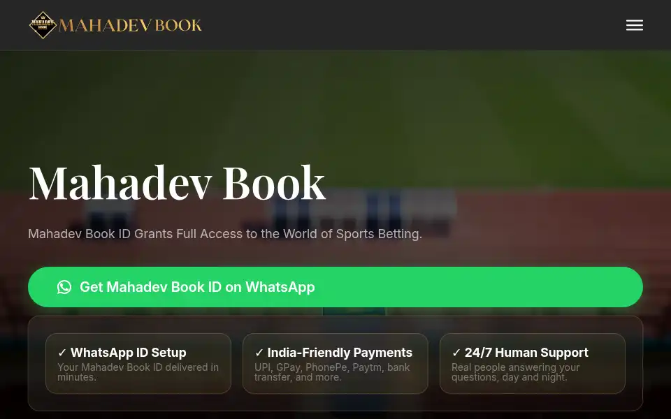 Screenshot of official-mahadevbook.com