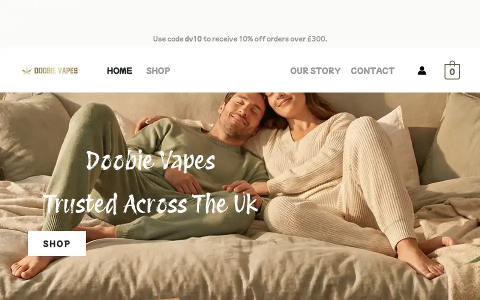 Screenshot of officialdoobiesvapes.co.uk