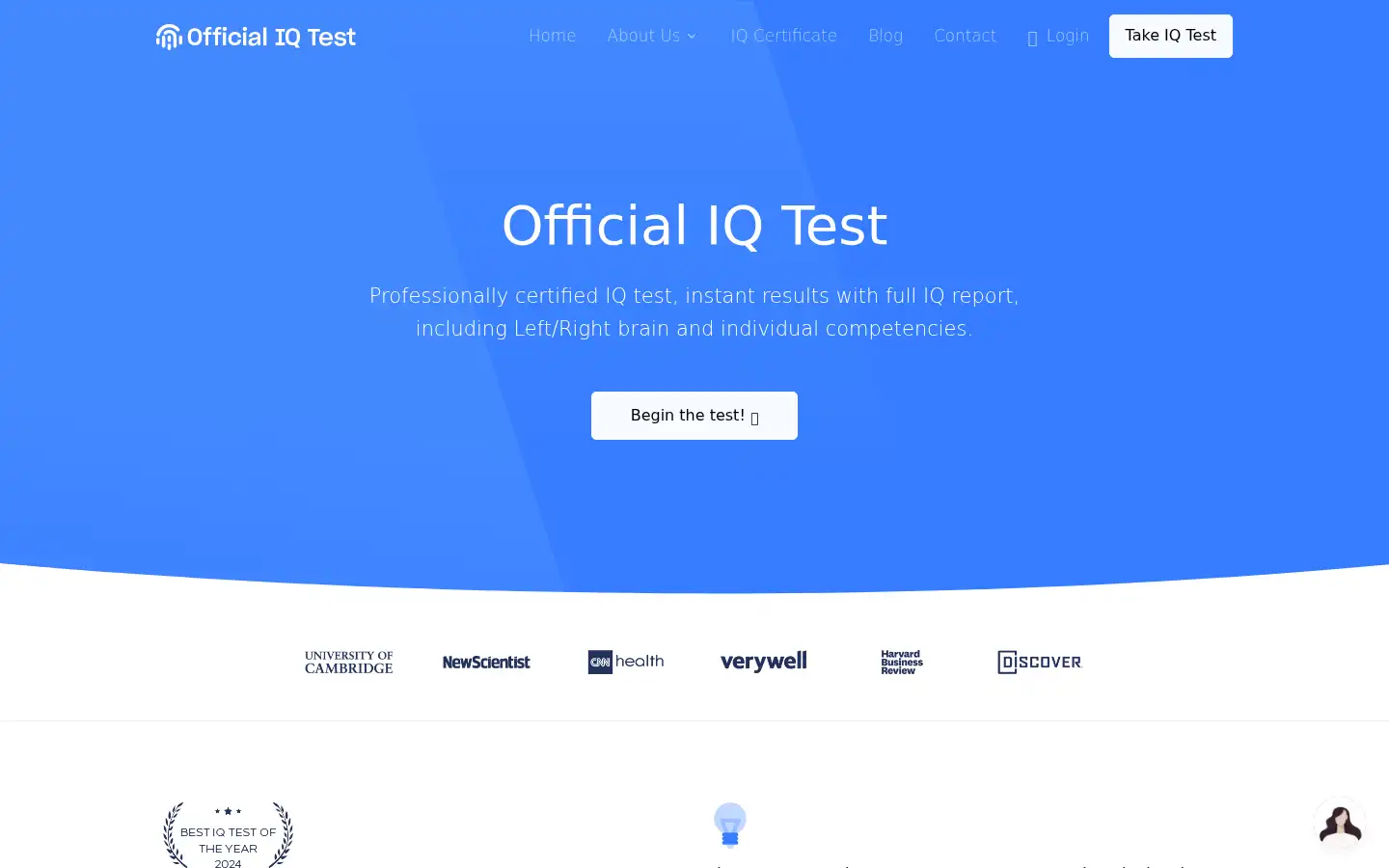 Screenshot of officialiqtests.com