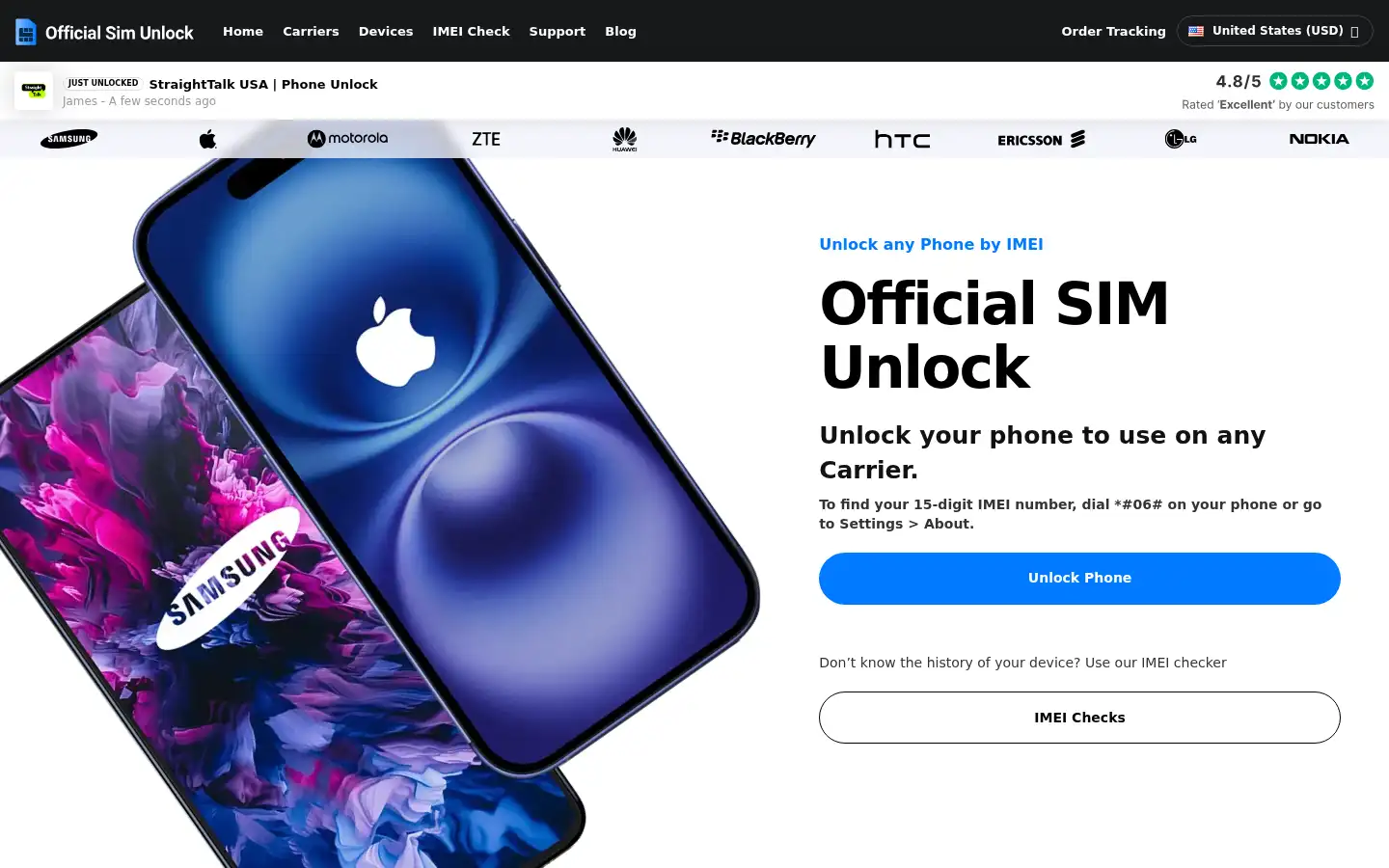 Screenshot of officialsimunlock.com