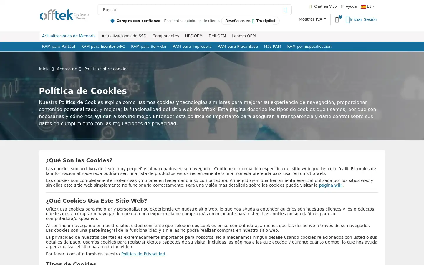 Screenshot of offtek.es