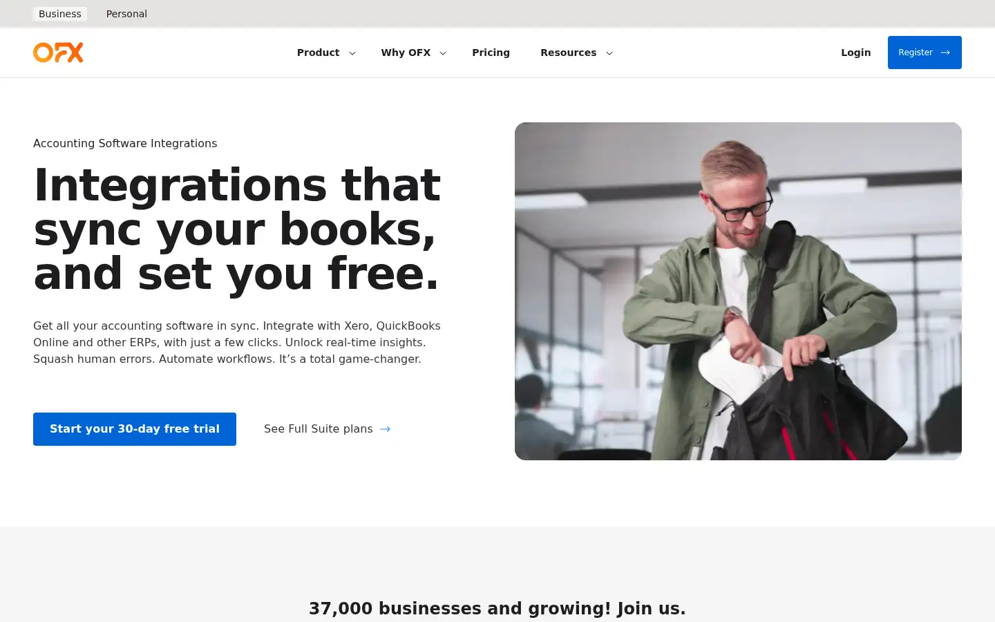 Screenshot of ofx.com