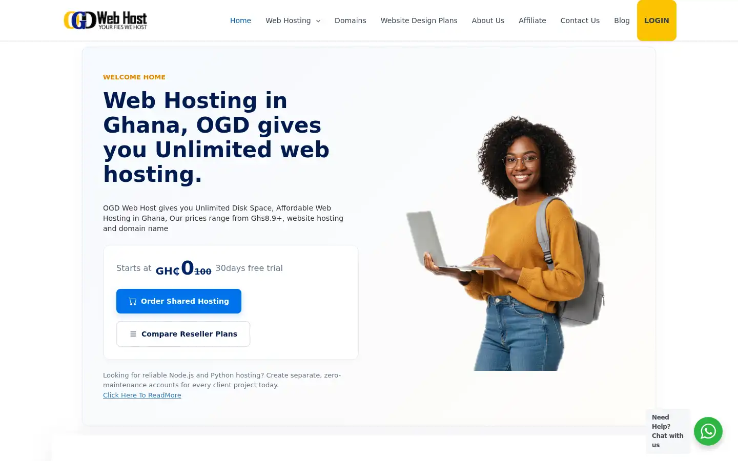 Screenshot of ogdwebhost.com