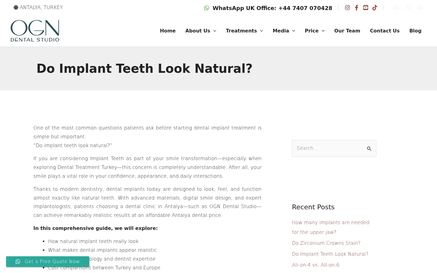 Screenshot of ogndentalstudio.com