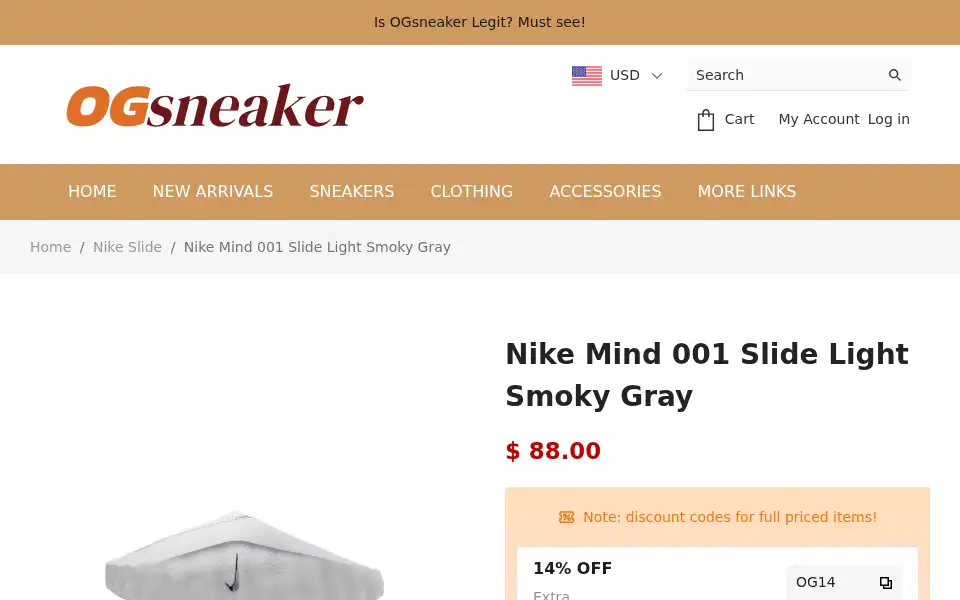 Screenshot of ogsneaker.com