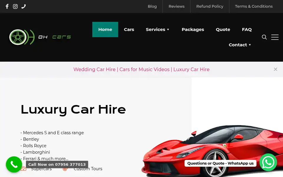 Screenshot of ohcars.co.uk