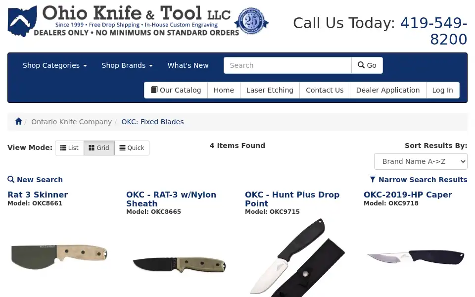 Screenshot of ohioknifesales.com