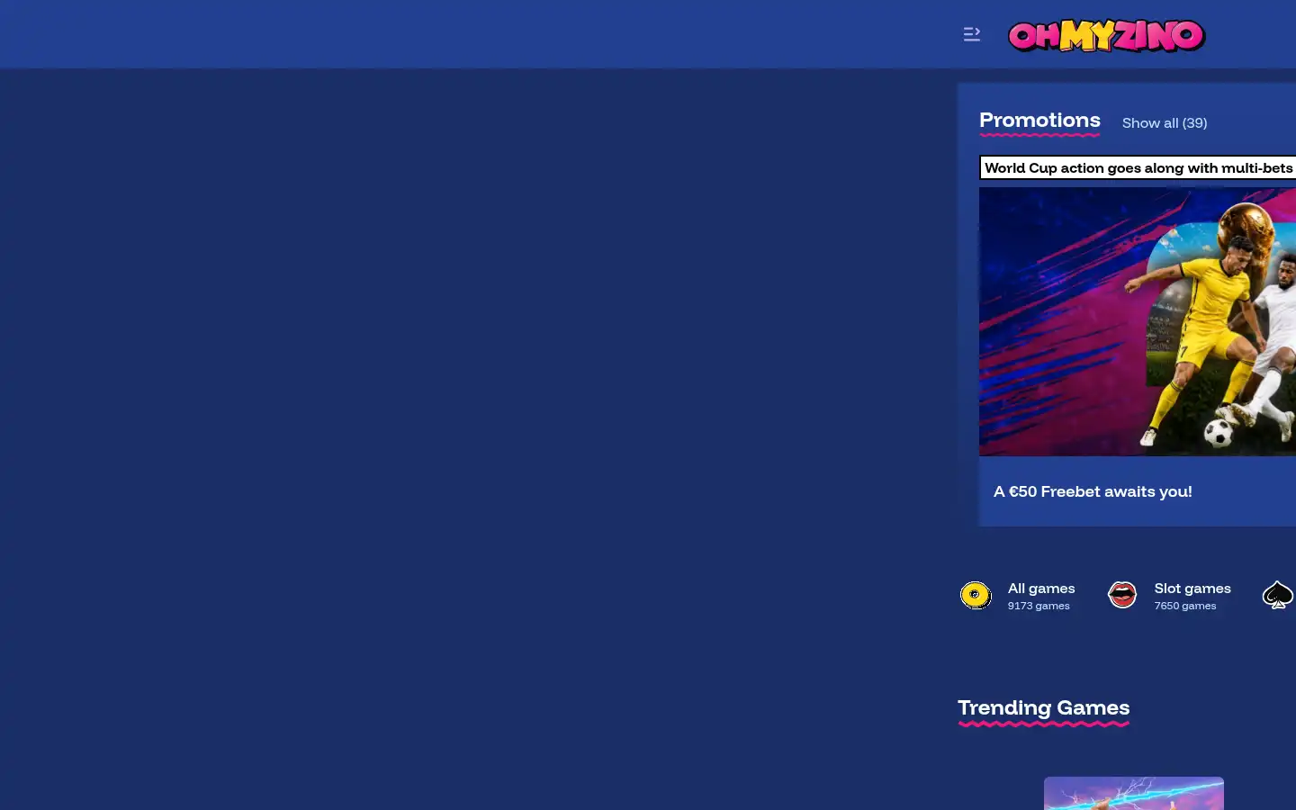 Screenshot of ohmyzino.com