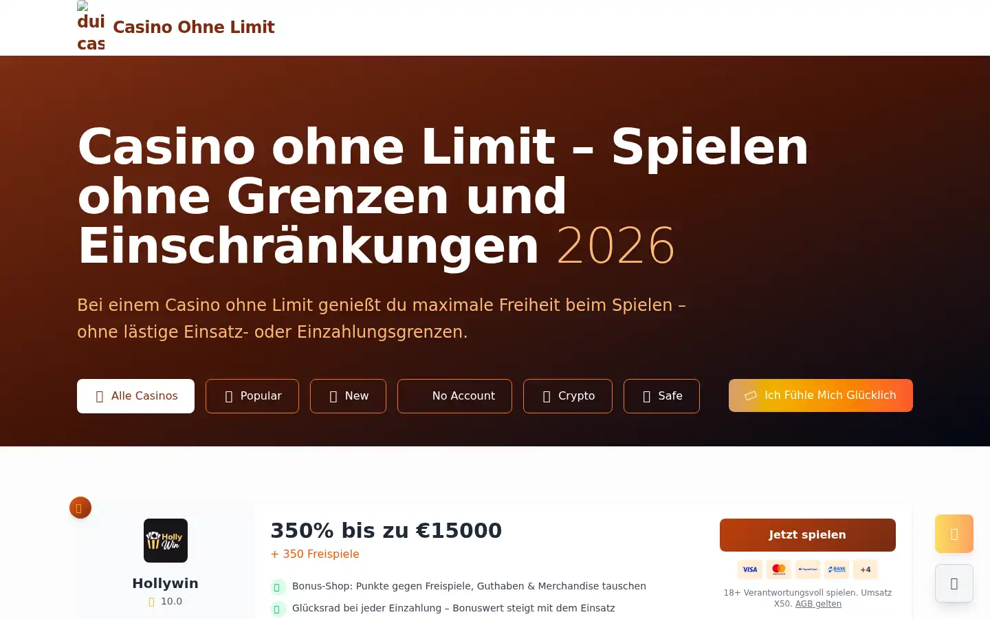 Screenshot of ohnelimit.casino