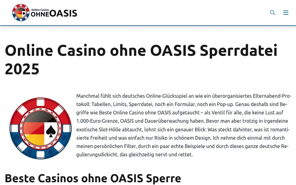 Screenshot of ohneoasis.de