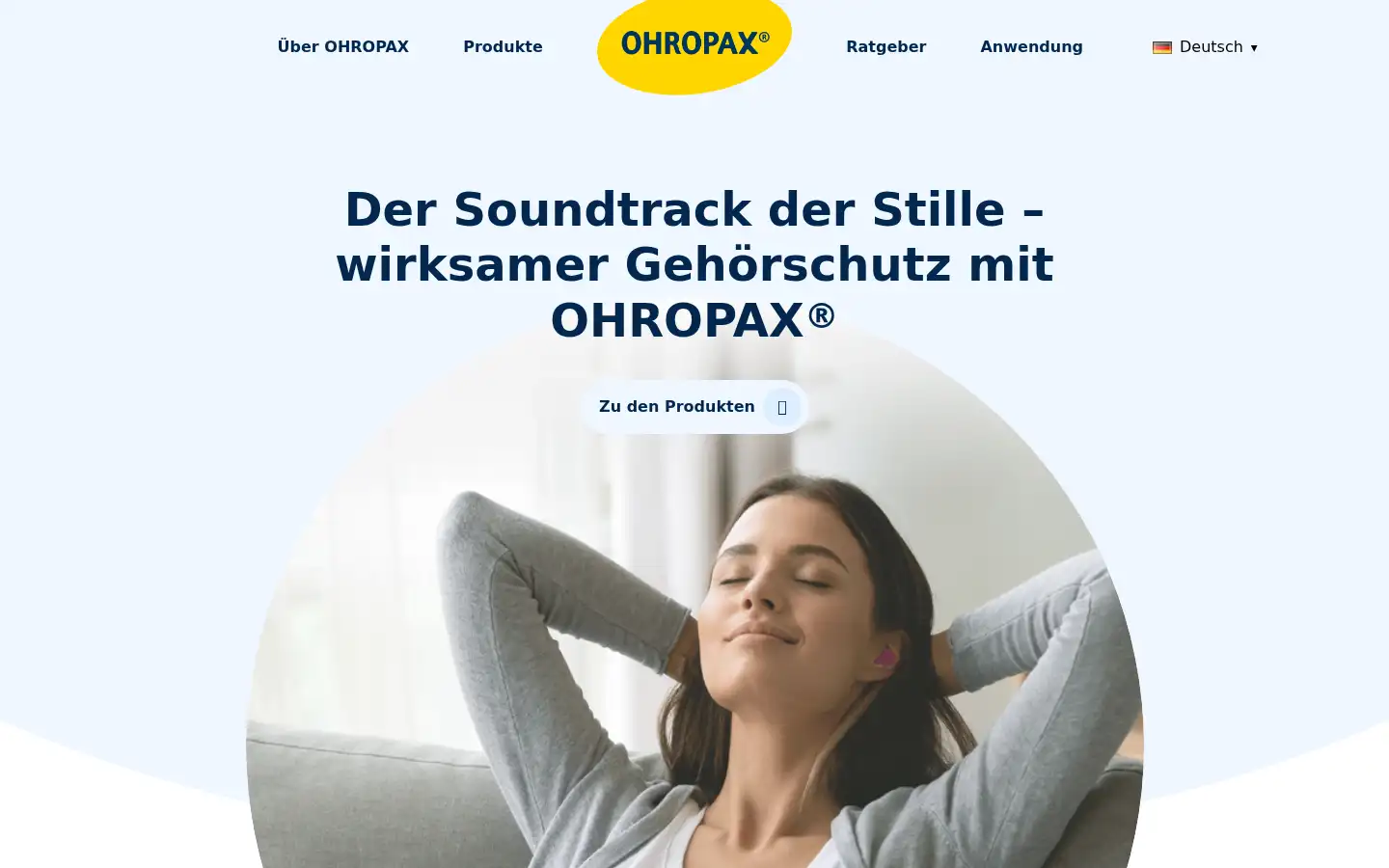 Screenshot of ohropax.de