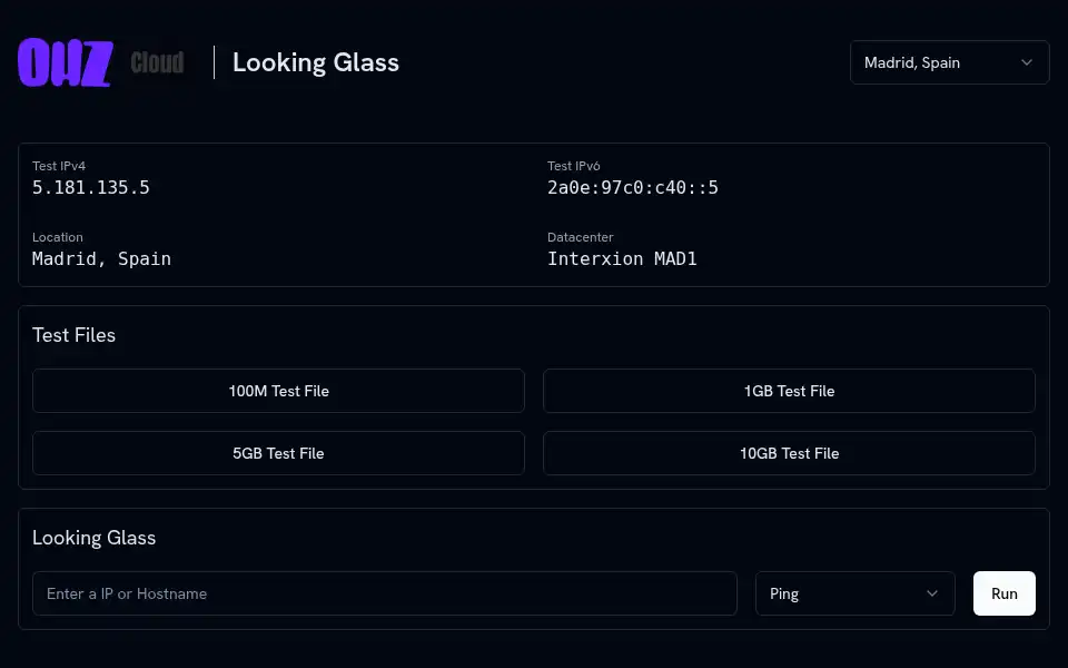 Screenshot of ohz.cloud
